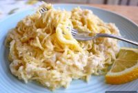 Paleo Lemon Alfredo Spaghetti Squash
