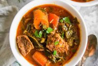 Hearty Grain Free Beef Stew with Vibrant Kale and Juicy Tomatoes
