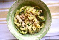 Velvety Creamy Garlic Tuna Zucchini Noodles