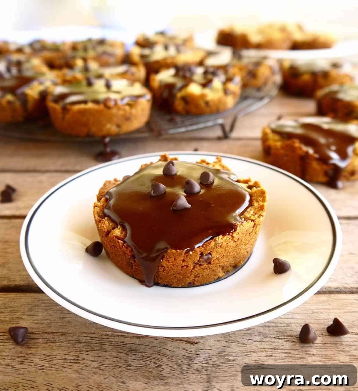 Paleo Chocolate Chip Cookie Cakelets 2 Delicious Paleo Chocolate Chip Cookie Cake Cupcakes topped with chocolate ganache