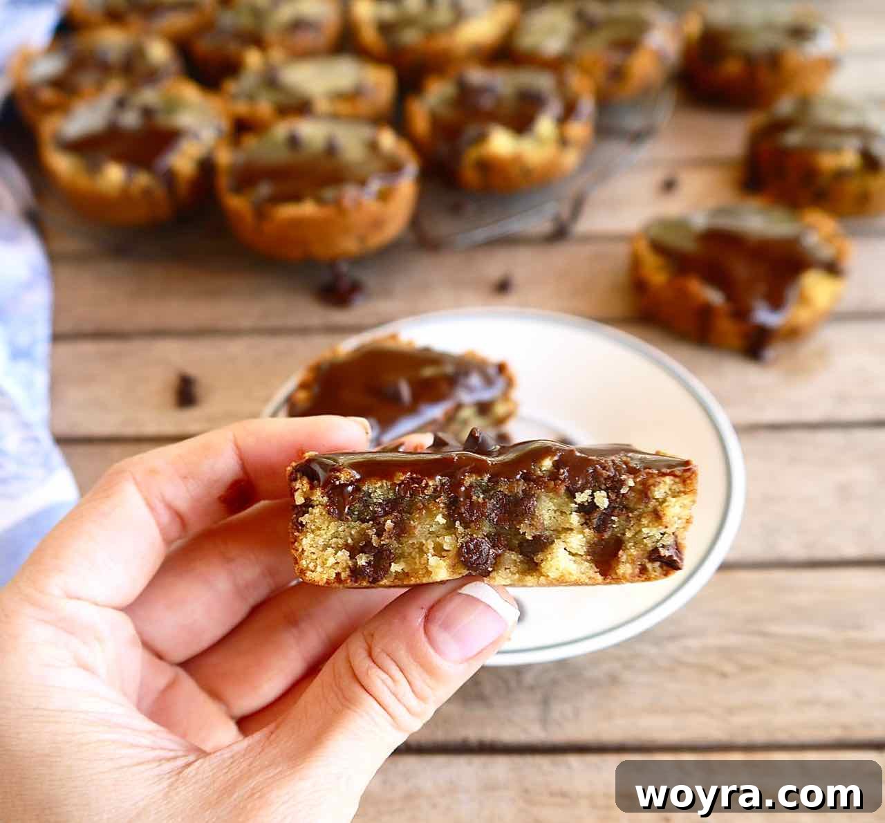 Paleo Chocolate Chip Cookie Cakelets 7 A plate of freshly baked Paleo Chocolate Chip Cookie Cake Cupcakes, ready to be frosted