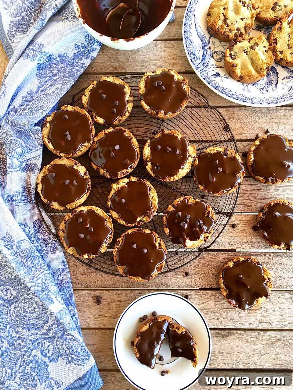 Paleo Chocolate Chip Cookie Cakelets 8 Ingredients for Paleo Chocolate Chip Cookie Cake Cupcakes laid out on a table