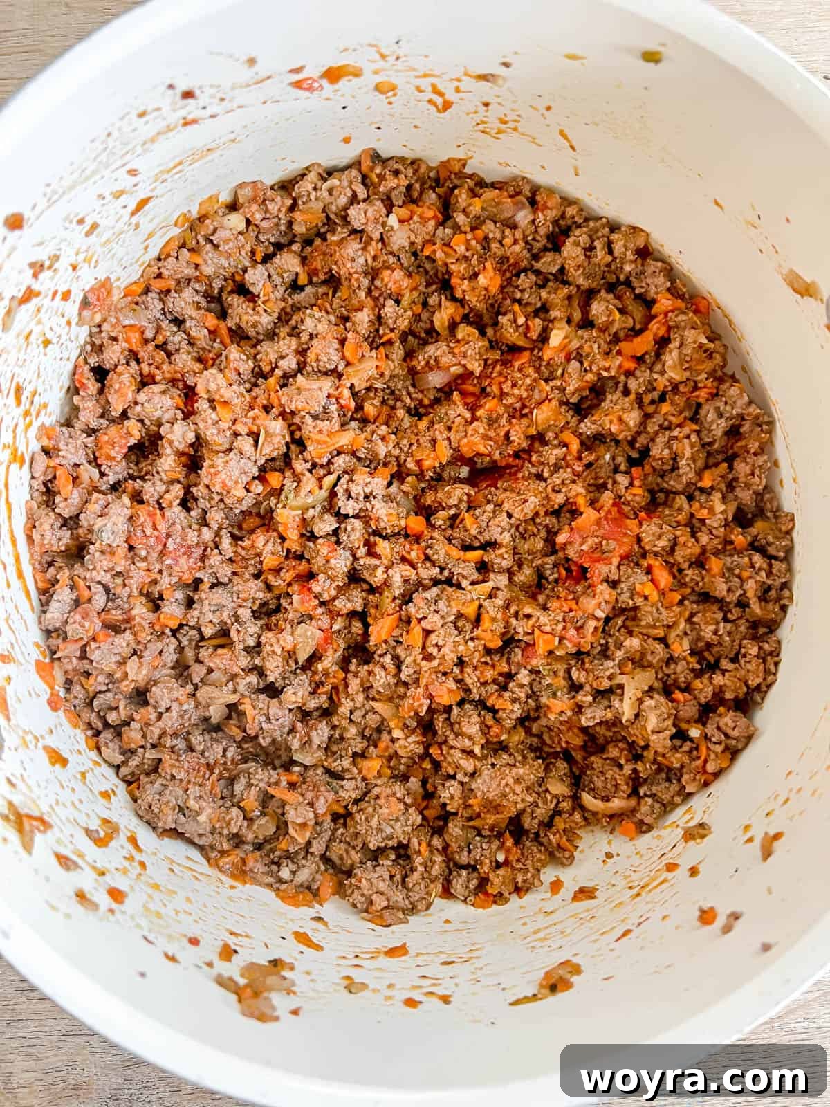 Wild Bison Ragu 8 Tomato paste mixed into the bison.