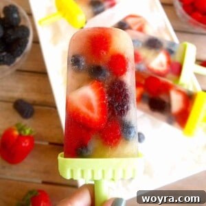 Delicious Apple Juice and Berry Popsicles