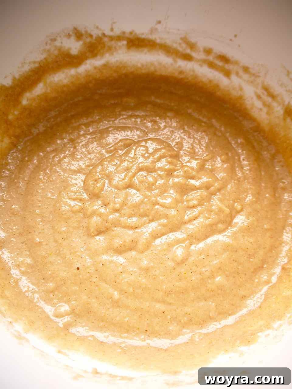 Paleo Apple Almond Cake 6 Paleo apple cake batter after mixing wet and dry ingredients.
