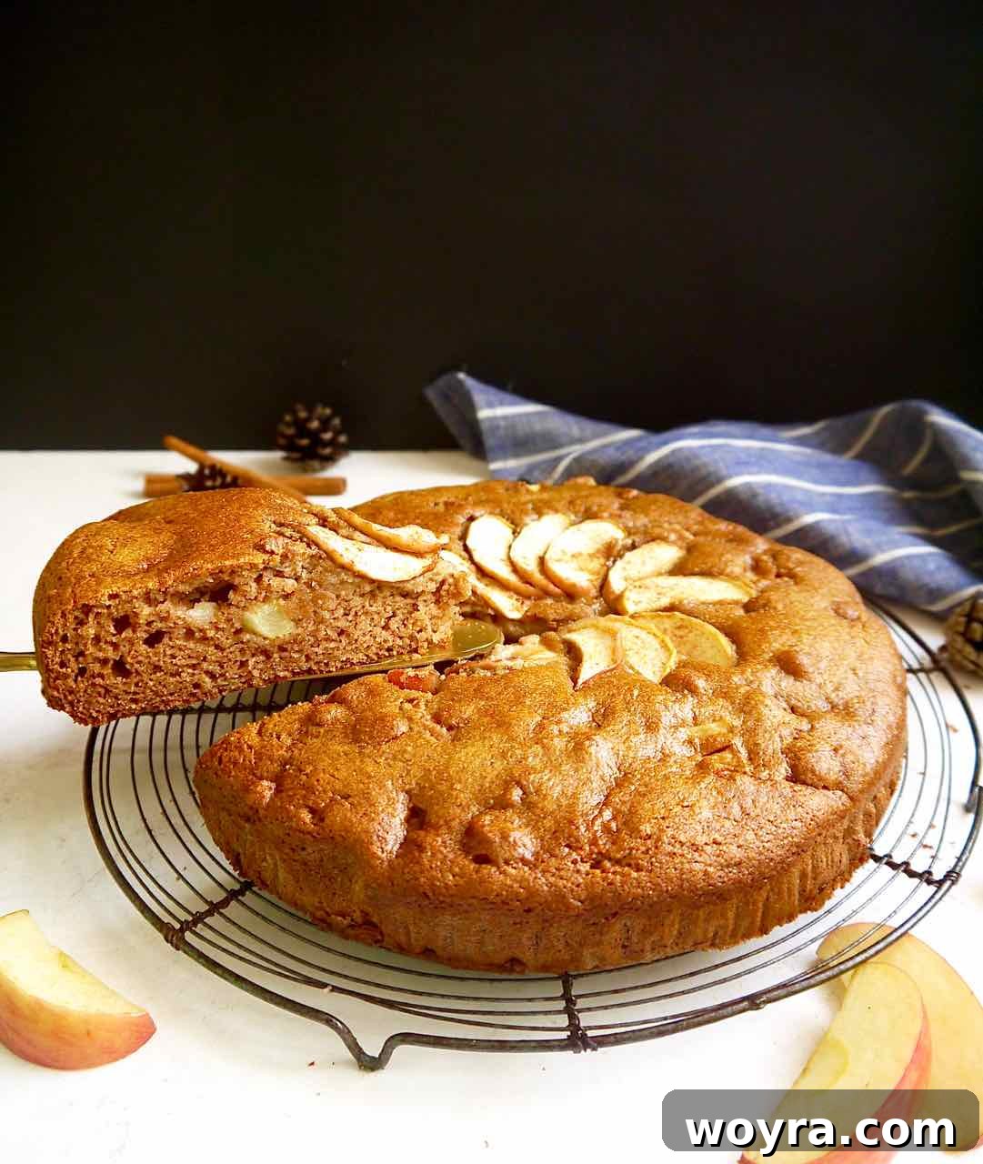 Paleo Apple Almond Cake 7 Baked Paleo apple cake, golden brown and ready to cool.