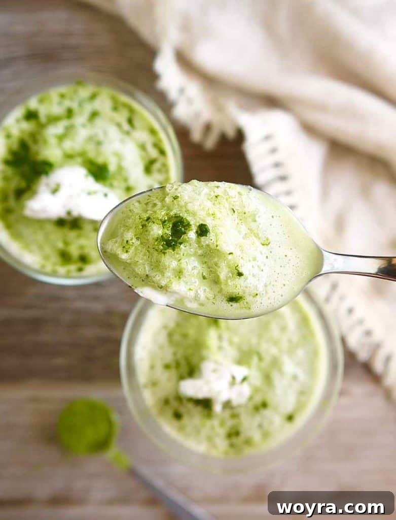 Creamy Paleo Matcha Freeze 4 Refreshing Frozen Dairy-free Matcha Latte for a healthy breakfast