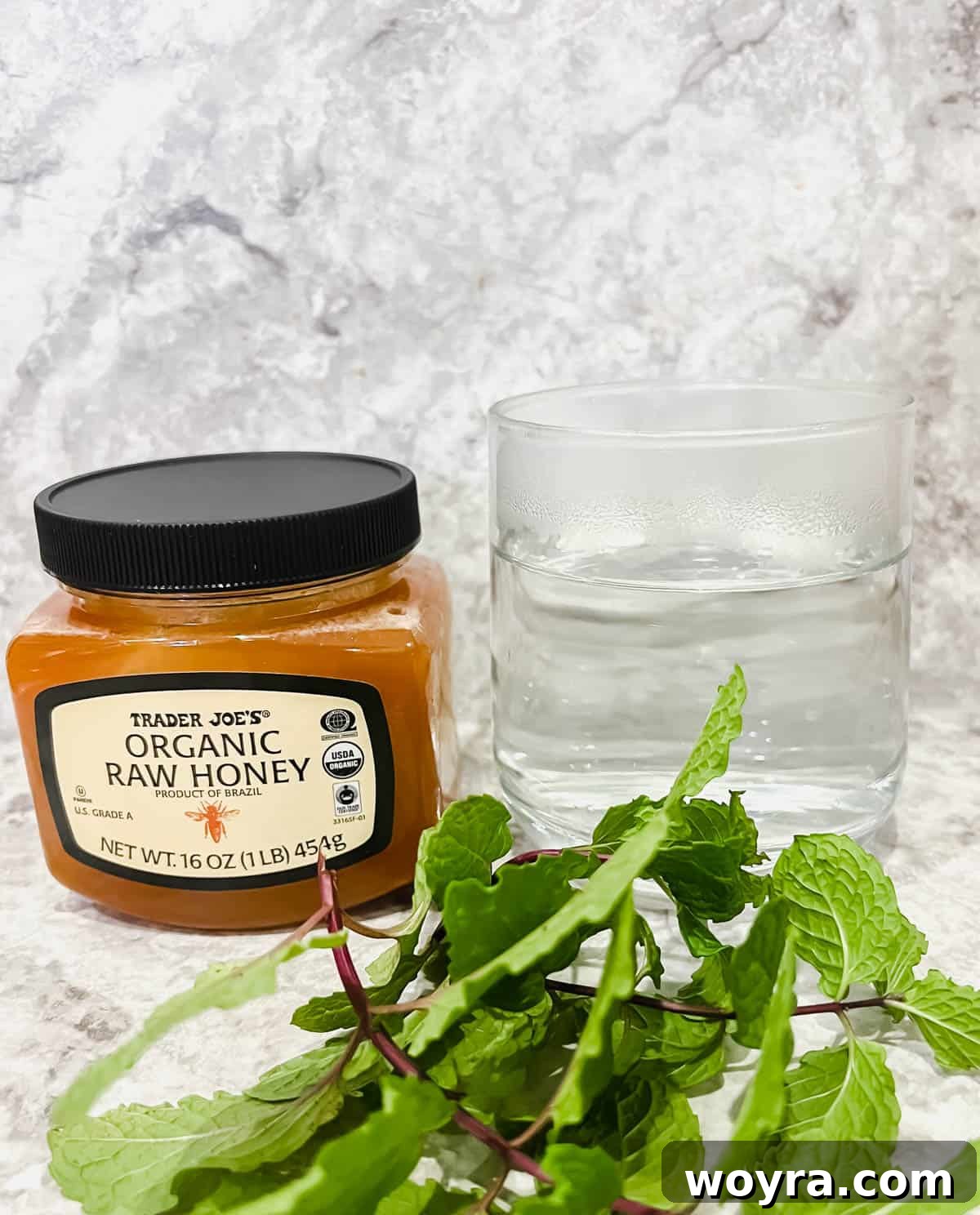 Minty Refreshment Brewed Simple 4 Ingredients needed to make fresh mint tea.
