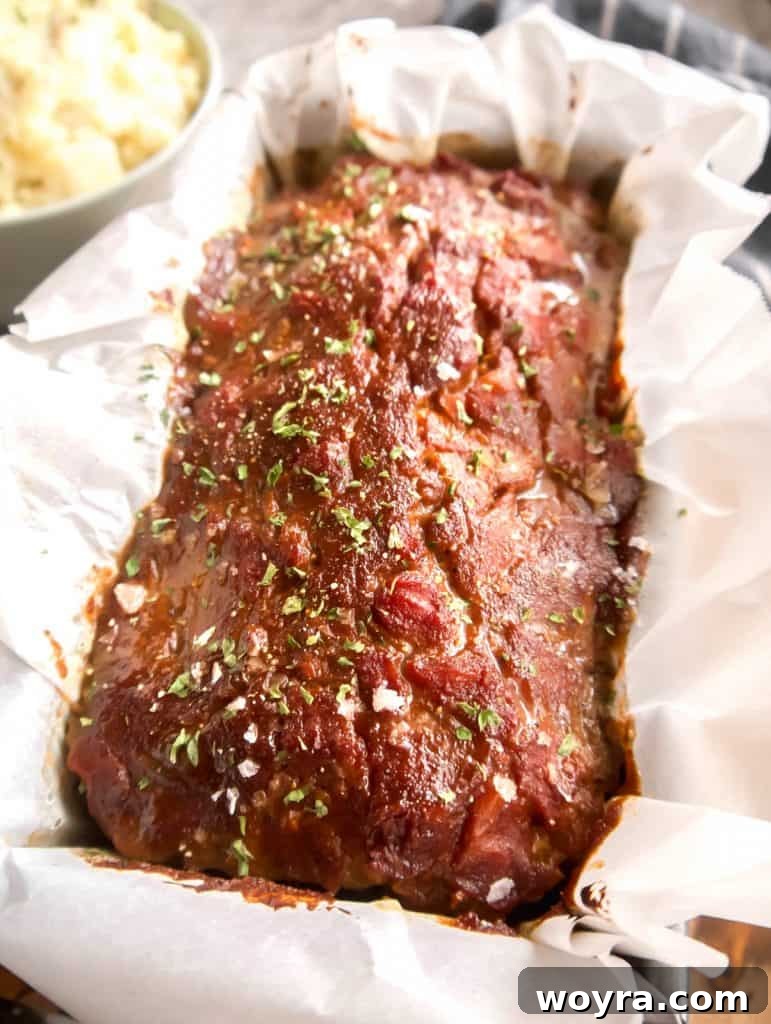 Clean Paleo Meatloaf 11 Paleo meatloaf fresh out of the oven, perfectly cooked.