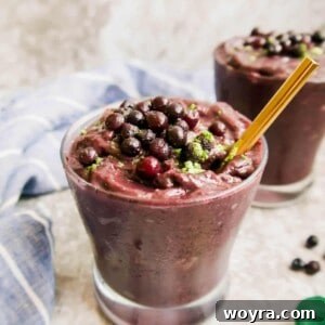 Wild Blueberry, Spirulina, and Barley Grass Smoothie (Paleo, GF) | Perchance to Cook, www.perchancetocook.com