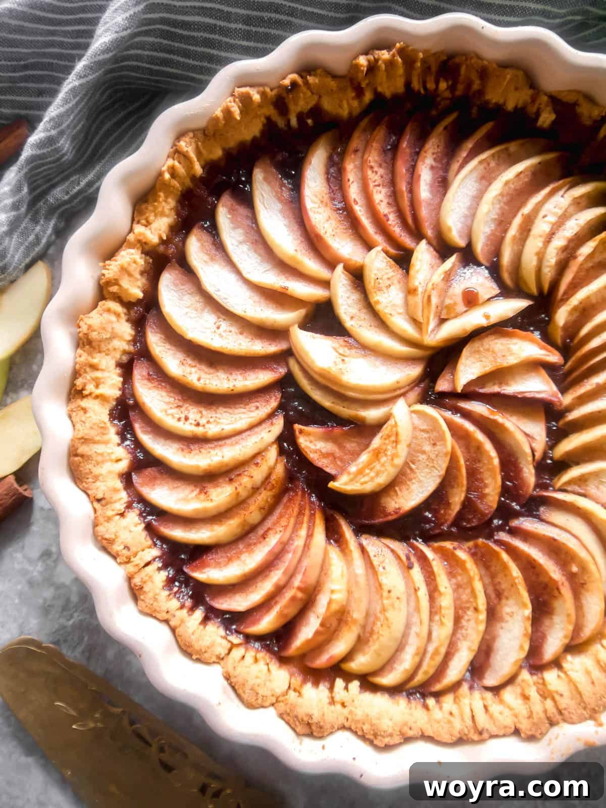 Ancestral Apple Indulgence 9 A freshly baked healthy apple tart, golden brown and glistening.