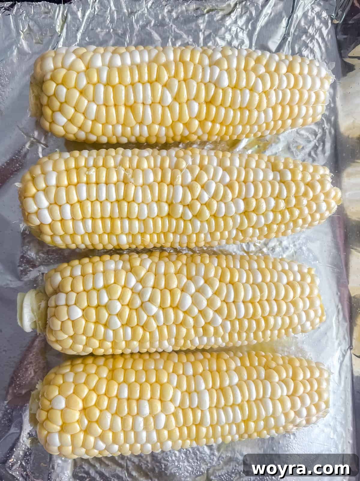 Plant-Based Mexican Street Corn 5 Raw corn before cooking, husks and silk removed.