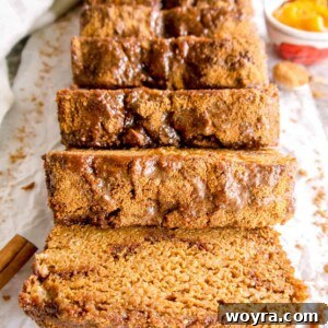 Paleo pumpkin banana bread recipe with swirls of cinnamon and coconut sugar.