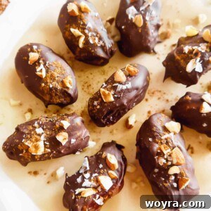 Chocolate Covered Pumpkin Stuffed Dates on a plate