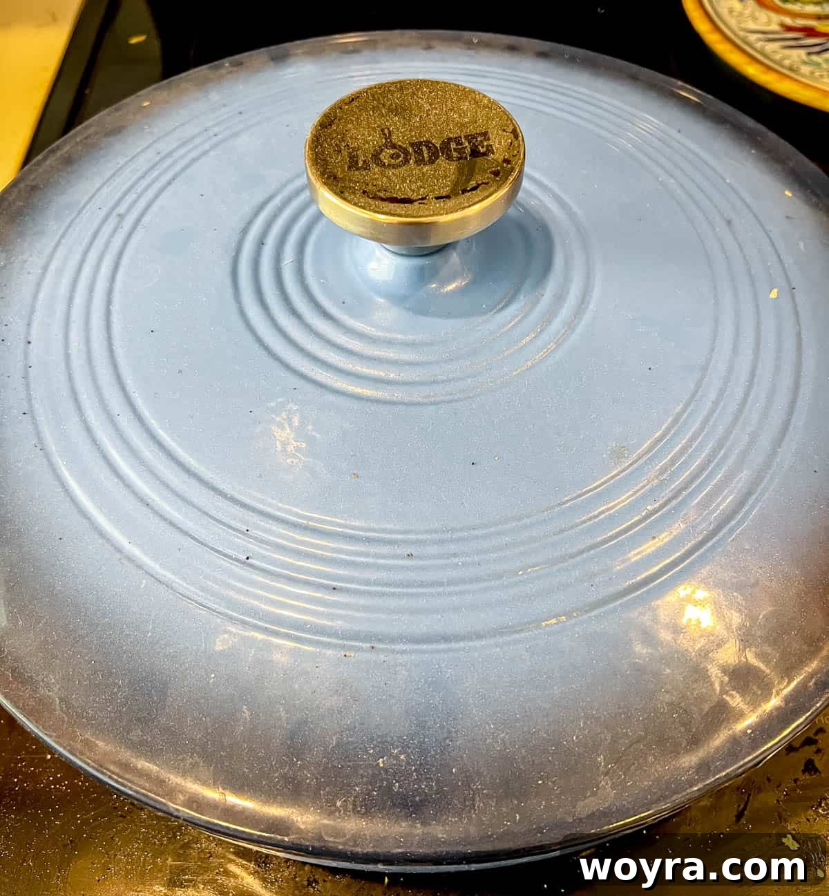 A tight-fitting lid placed on top of the Dutch oven for covered cooking.