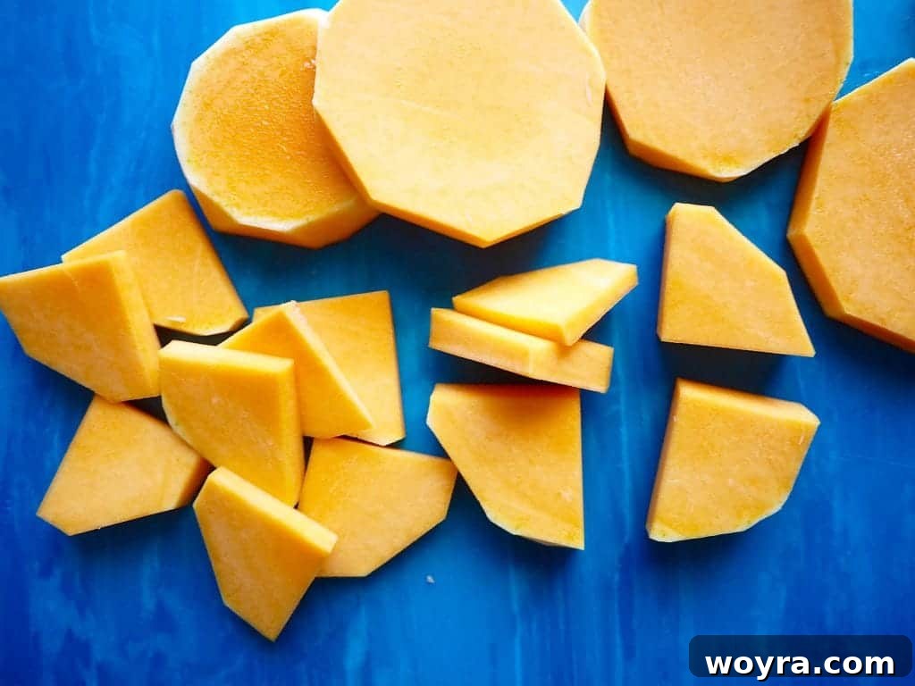Paleo Friendly Squash Au Gratin 4 Butternut squash prepped for au gratin, sliced and ready for microwaving.