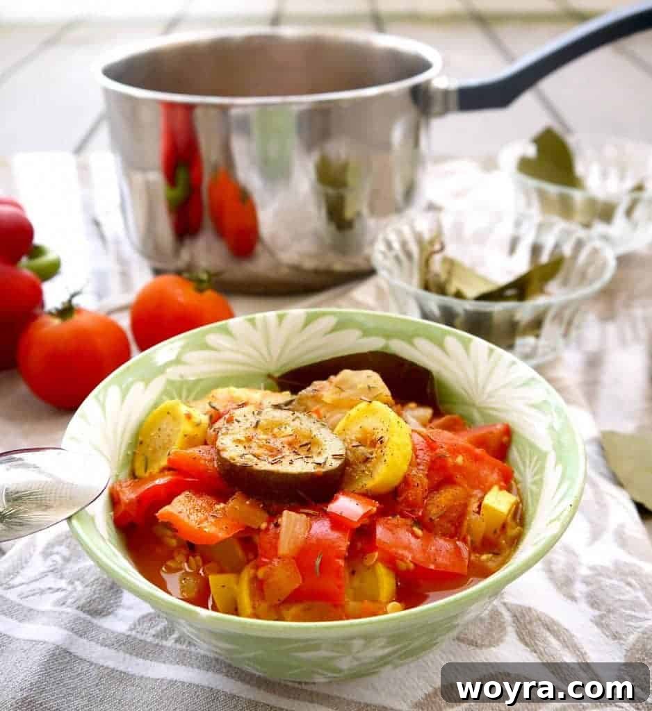 Mom's Legendary Ratatouille 5 A mix of fresh zucchini, squash, bell peppers, and tomatoes ready for Ratatouille.