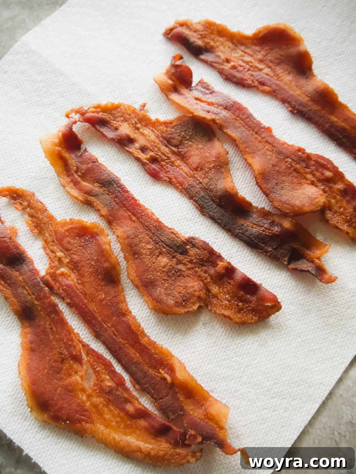 Golden Butternut Chicken Comfort 8 Bacon freshly cooked in a microwave.