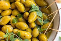 Warm Green Olives with Balsamic Vinaigrette